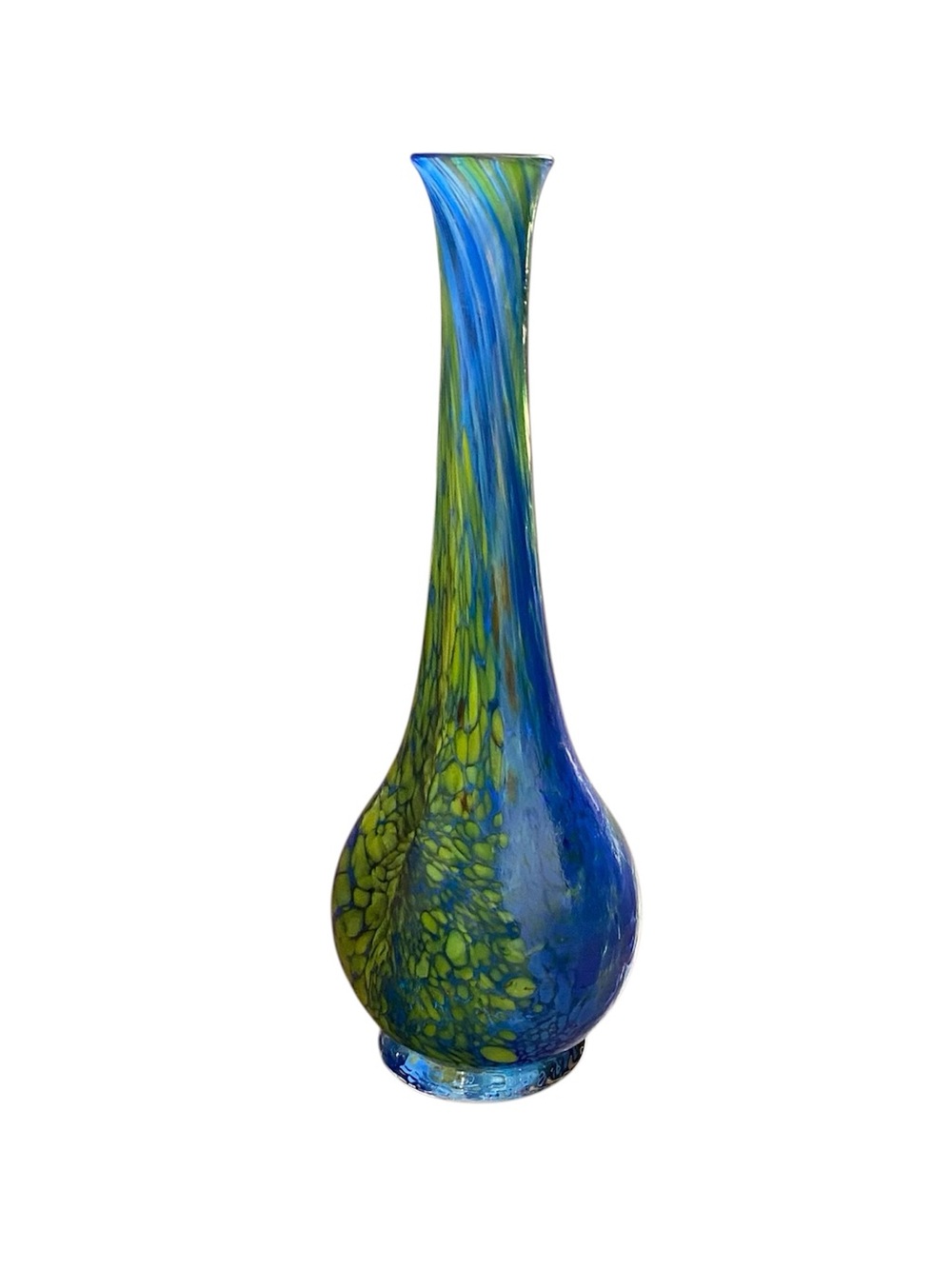 Vintage Hand-Blown Art Glass Vase 12”